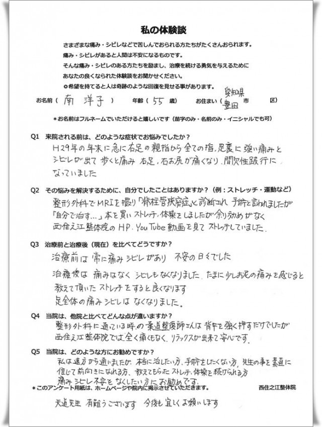 アンケート用紙